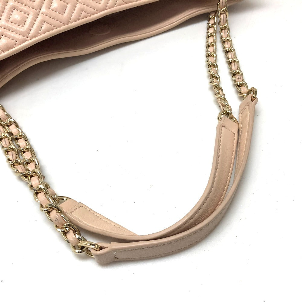 Tory Burch Tote Bag leather pink Chain bag logo embossed quilt stitch