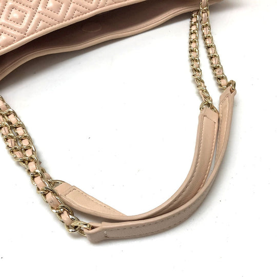 Tory Burch Tote Bag leather pink Chain bag logo embossed quilt stitch
