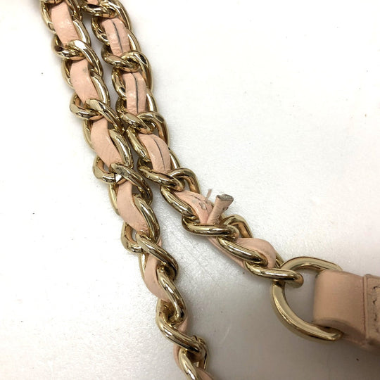 Tory Burch Tote Bag leather pink Chain bag logo embossed quilt stitch