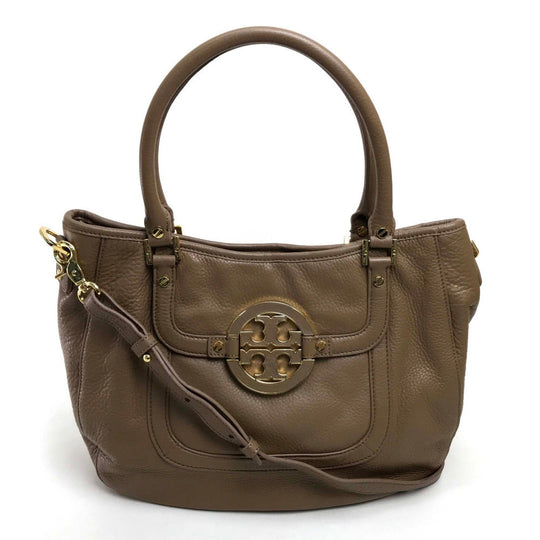 Tory Burch Tote Bag leather Brown logo Tote Bag