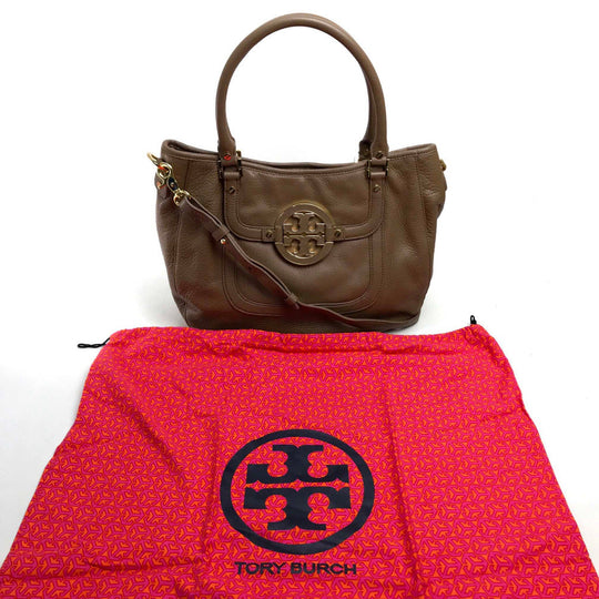 Tory Burch Tote Bag leather Brown logo Tote Bag