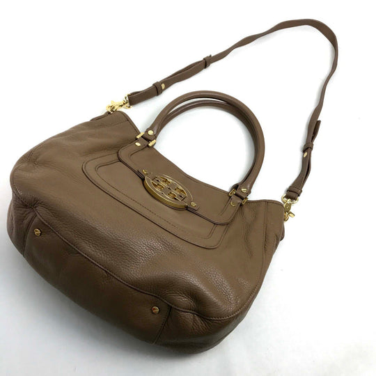 Tory Burch Tote Bag leather Brown logo Tote Bag