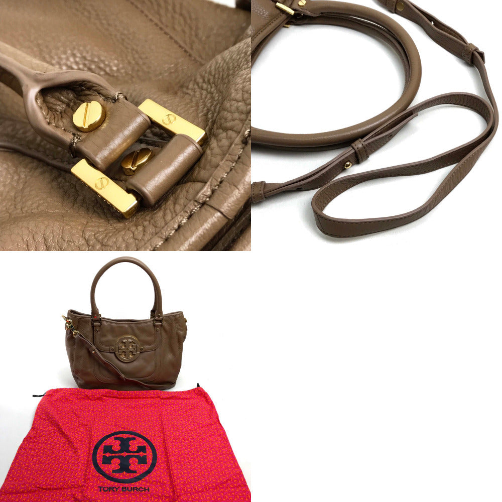 Tory Burch Tote Bag leather Brown logo Tote Bag