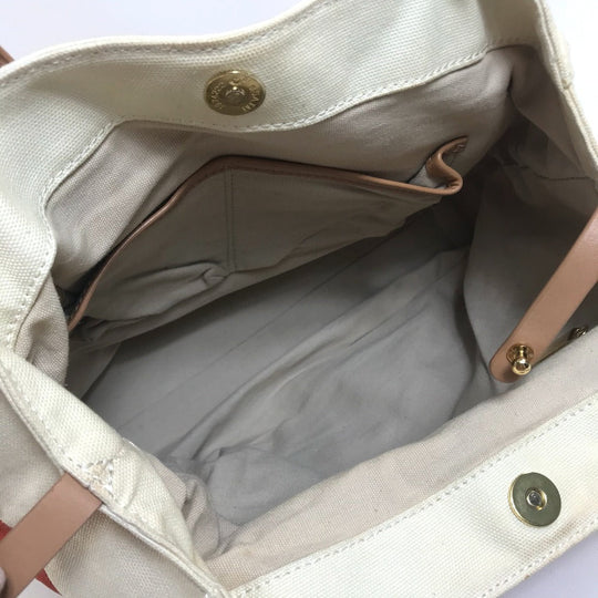 Tory Burch Tote Bag 21129791 Canvas / leather Fuchsia pink x orange x ivory With logo Tote Bag Women Used Authentic