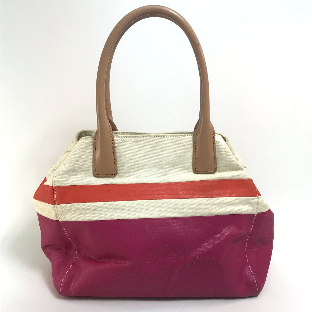 Tory Burch Tote Bag 21129791 Canvas / leather Fuchsia pink x orange x ivory With logo Tote Bag Women Used Authentic