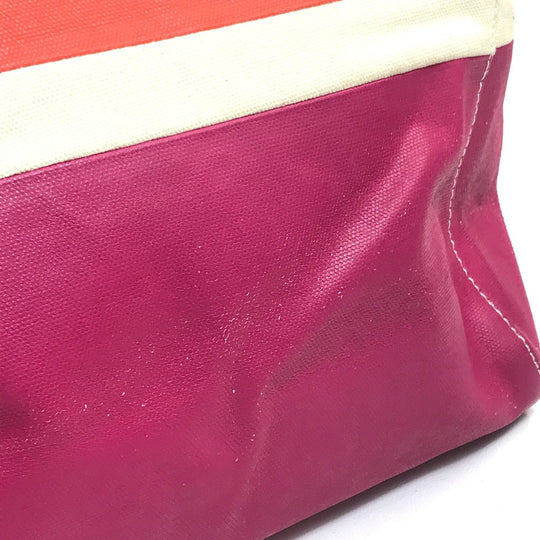 Tory Burch Tote Bag 21129791 Canvas / leather Fuchsia pink x orange x ivory With logo Tote Bag Women Used Authentic