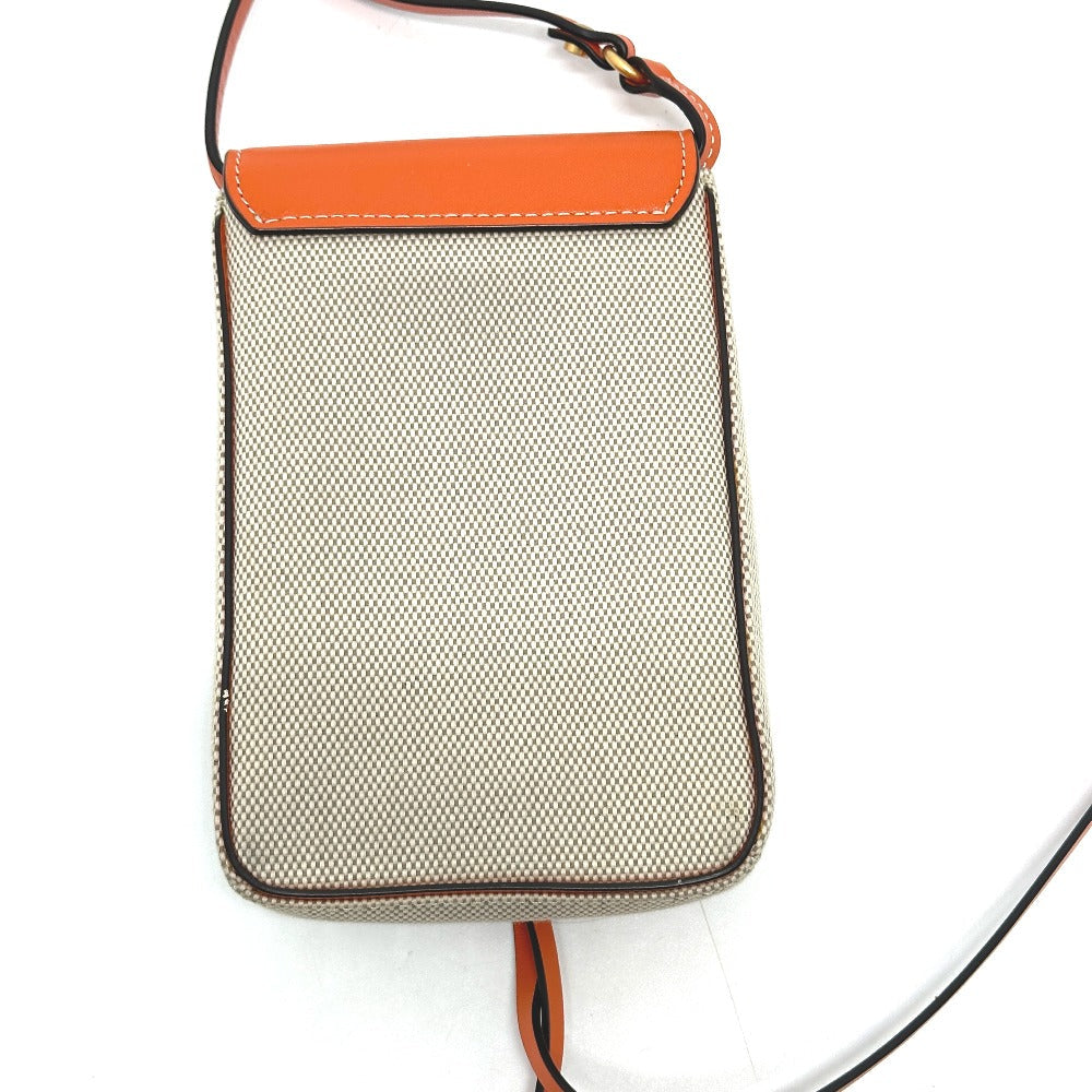 Tory Burch Shoulder Bag Canvas / leather beige Pochette Smartphone Shoulder