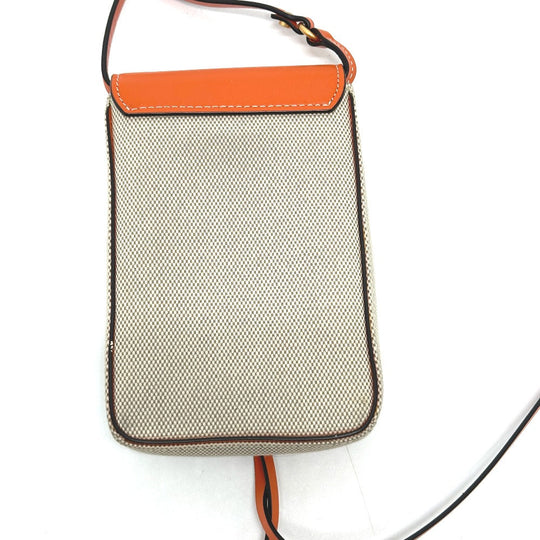 Tory Burch Shoulder Bag Canvas / leather beige Pochette Smartphone Shoulder