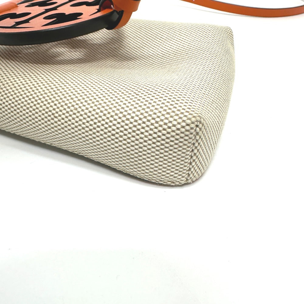 Tory Burch Shoulder Bag Canvas / leather beige Pochette Smartphone Shoulder