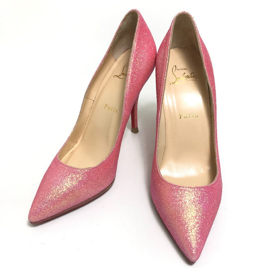 Christian Louboutin pumps Lame processed leather pink Glitter Women 36 Used Authentic