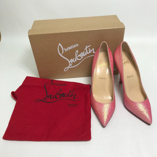 Christian Louboutin pumps Lame processed leather pink Glitter Women 36 Used Authentic