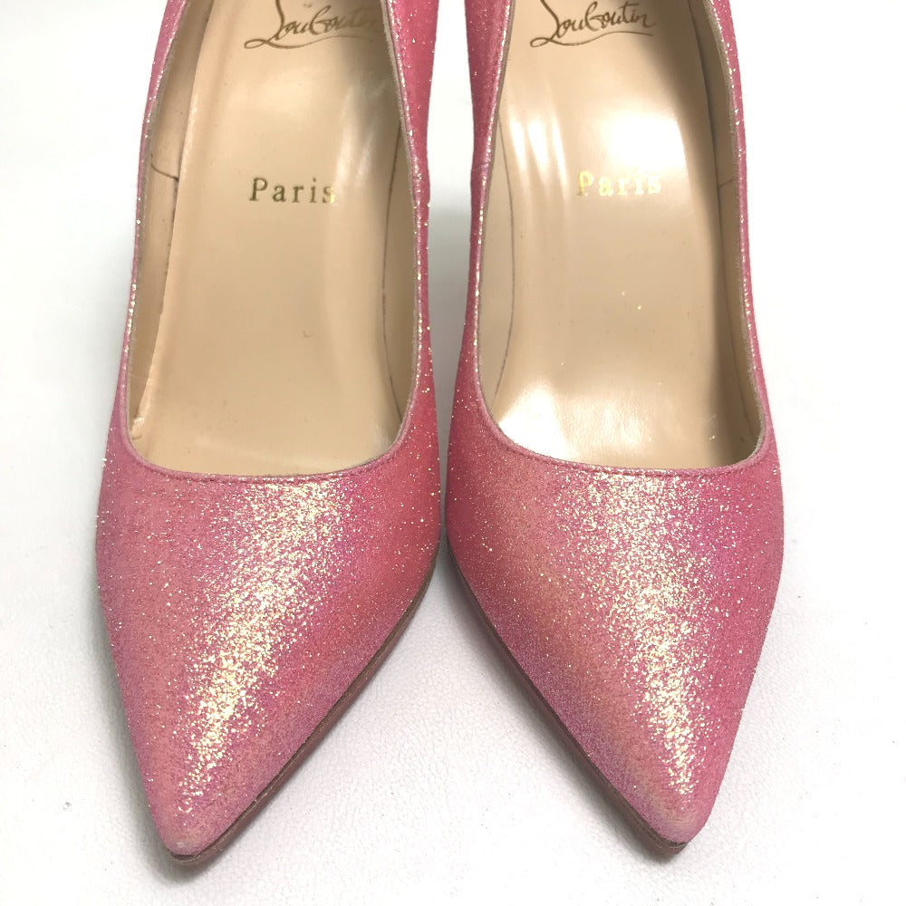 Christian Louboutin pumps Lame processed leather pink Glitter Women 36 Used Authentic