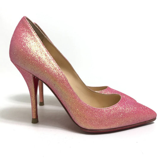 Christian Louboutin pumps Lame processed leather pink Glitter Women 36 Used Authentic