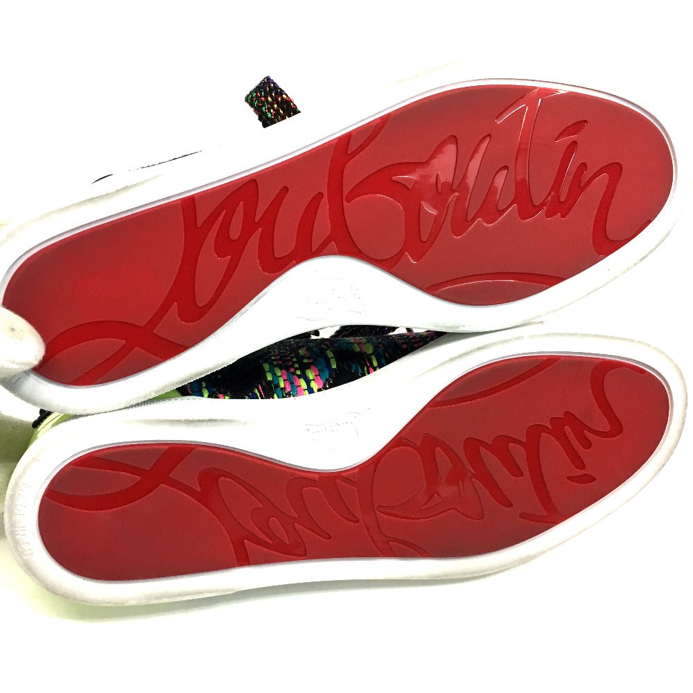 Christian Louboutin sneakers Patent Leather, Tweed multicolor Low cut Women 37 Used Authentic