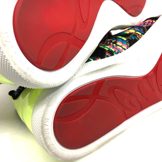 Christian Louboutin sneakers Patent Leather, Tweed multicolor Low cut Women 37 Used Authentic