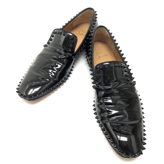 Christian Louboutin Leather shoes Patent leather black loafers Studs mens 41 Used Authentic