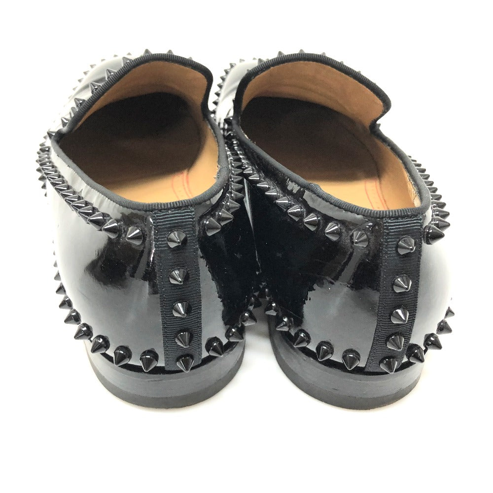 Christian Louboutin Leather shoes Patent leather black loafers Studs mens 41 Used Authentic