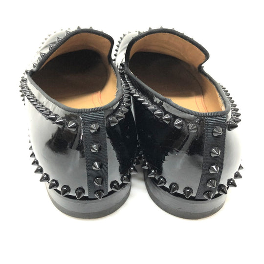 Christian Louboutin Leather shoes Patent leather black loafers Studs mens 41 Used Authentic