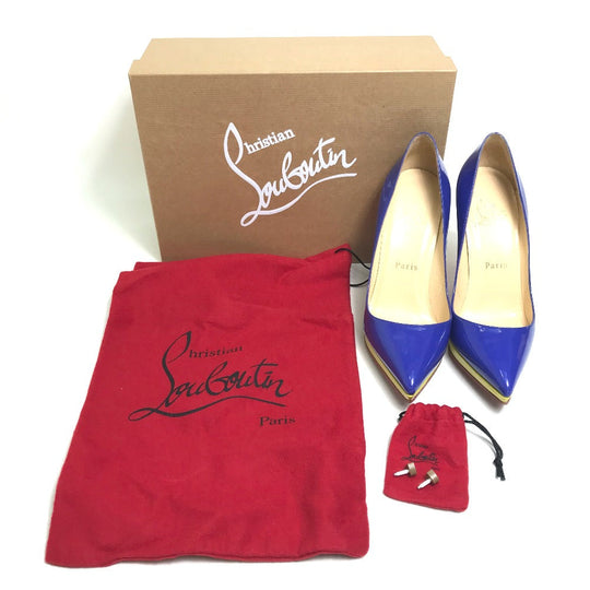 Christian Louboutin pumps 1110971 Patent leather Blue x Red x Yellow Tricolor Women 36 Used Authentic
