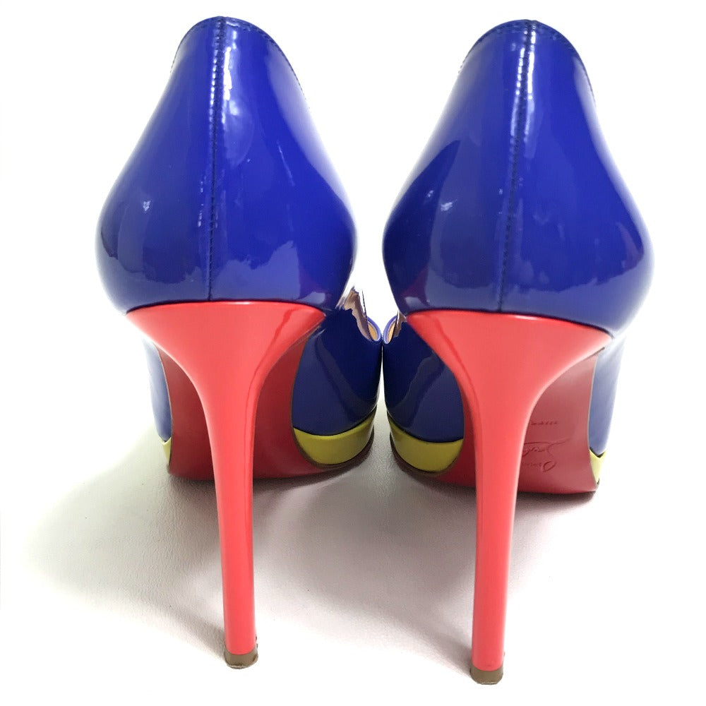 Christian Louboutin pumps 1110971 Patent leather Blue x Red x Yellow Tricolor Women 36 Used Authentic