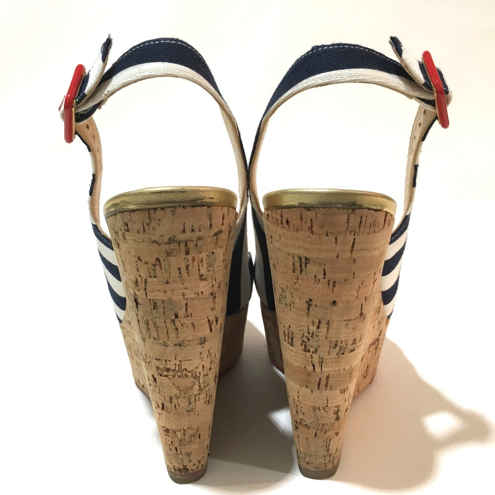 Christian Louboutin pumps 1140088 Canvas, Cork white Wedge 140 UNE PLUME SLING Women 36 Used Authentic