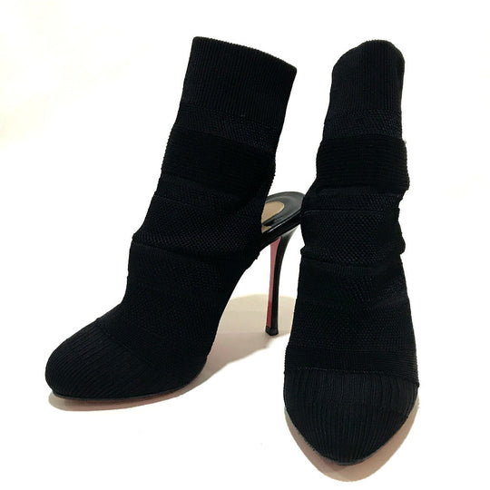 Christian Louboutin boots 3161050 fabric black tricot Sock boots Women 36 Used Authentic