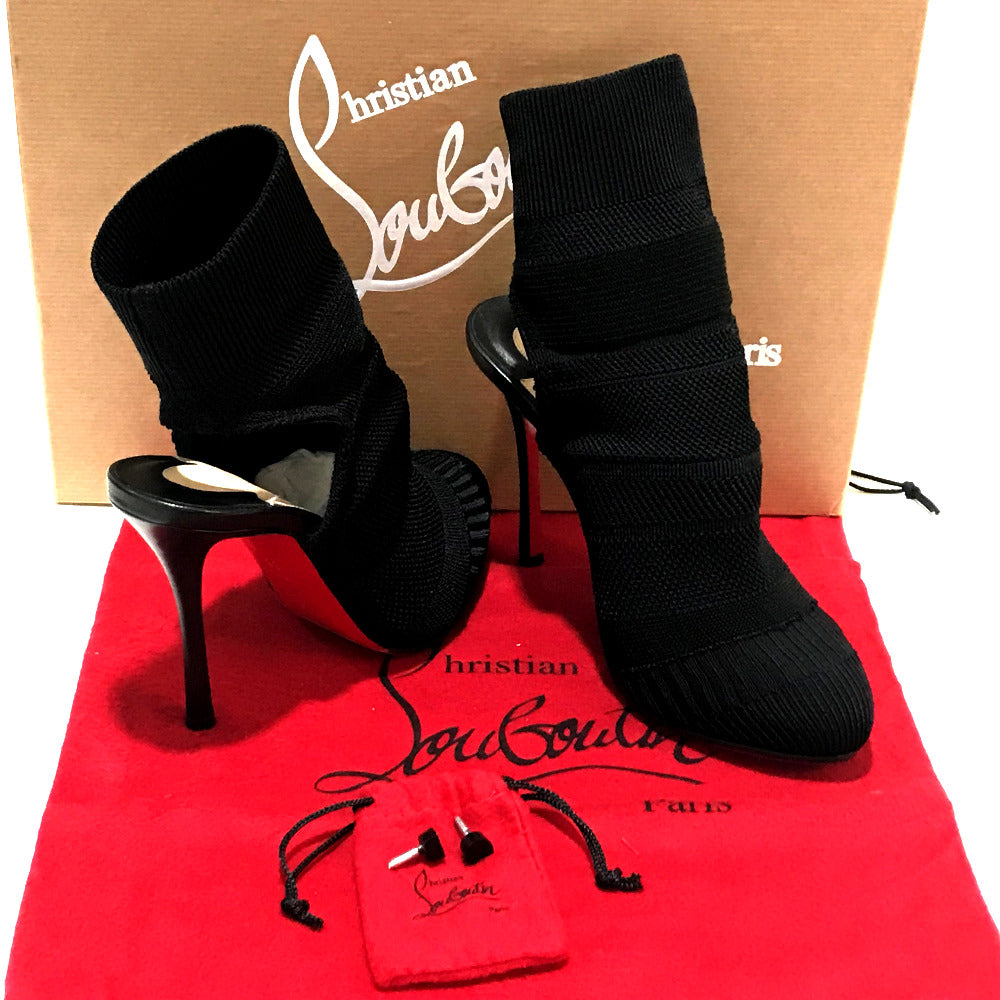 Christian Louboutin boots 3161050 fabric black tricot Sock boots Women 36 Used Authentic