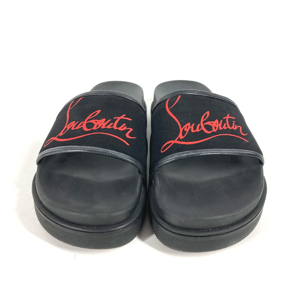 Christian Louboutin Sandals rubber black logo mens 43 Used Authentic