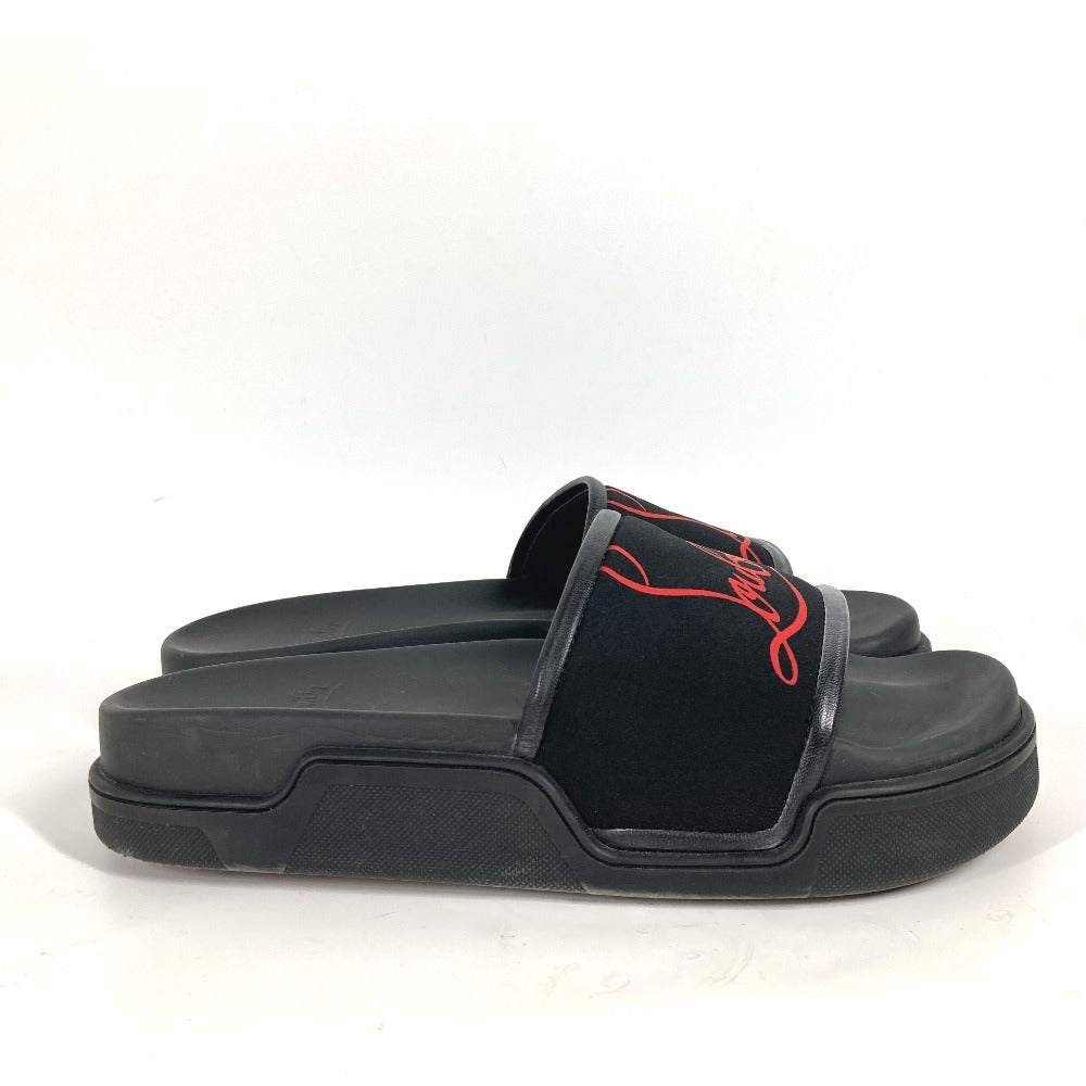 Christian Louboutin Sandals rubber black logo mens 43 Used Authentic