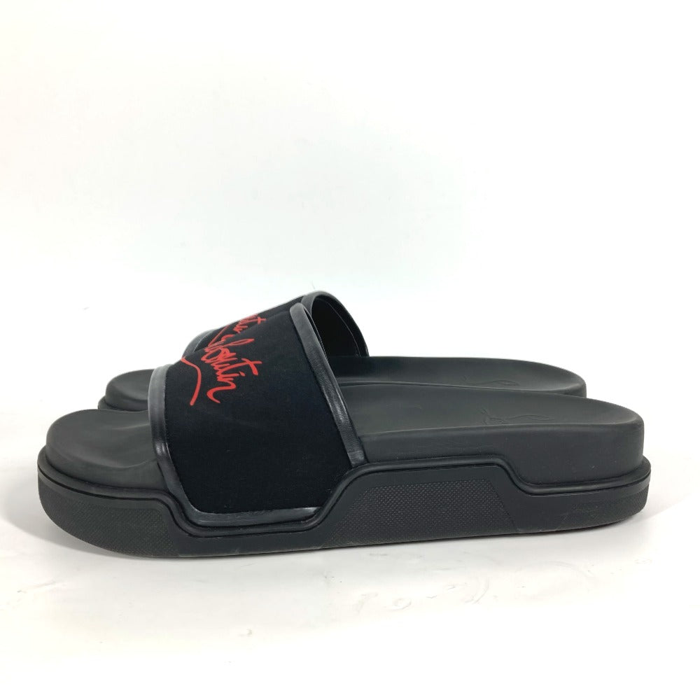 Christian Louboutin Sandals rubber black logo mens 43 Used Authentic