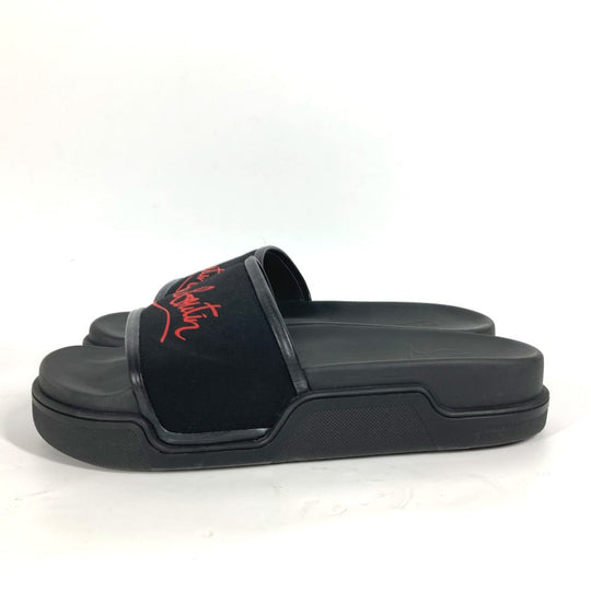 Christian Louboutin Sandals rubber black logo mens 43 Used Authentic