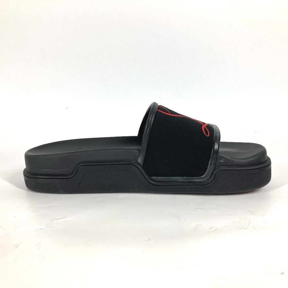 Christian Louboutin Sandals rubber black logo mens 43 Used Authentic