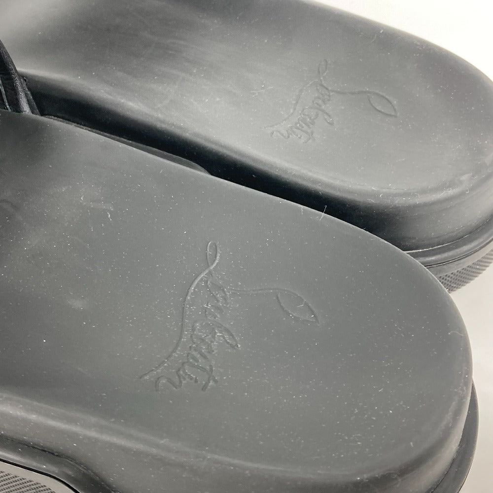 Christian Louboutin Sandals rubber black logo mens 43 Used Authentic