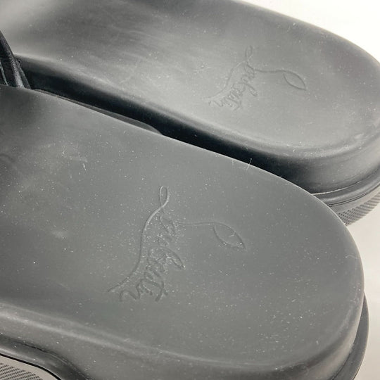 Christian Louboutin Sandals rubber black logo mens 43 Used Authentic