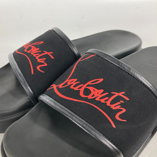 Christian Louboutin Sandals rubber black logo mens 43 Used Authentic
