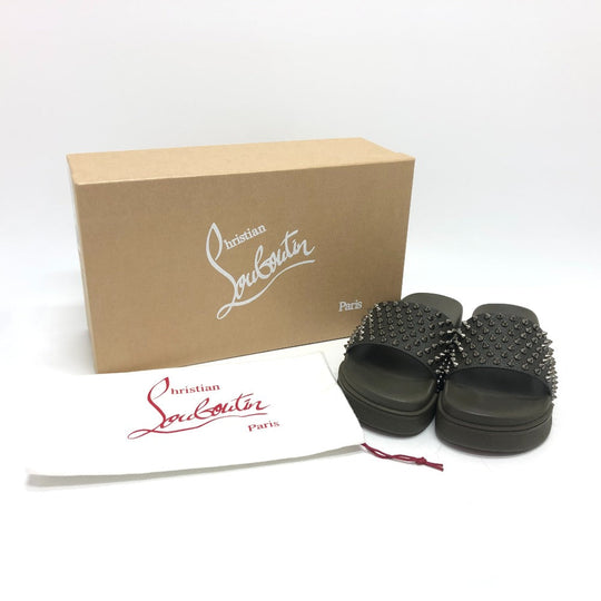 Christian Louboutin Sandals 1211099 rubber green Full Fun Slippers 39