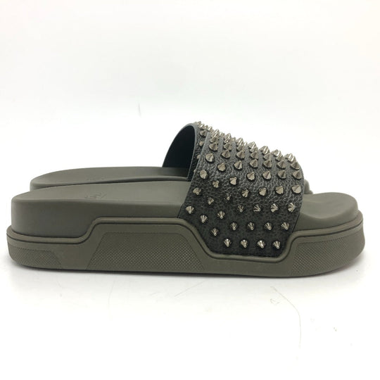 Christian Louboutin Sandals 1211099 rubber green Full Fun Slippers 39