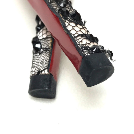 Christian Louboutin pumps Sequins, Satin black race Women 40 Used Authentic
