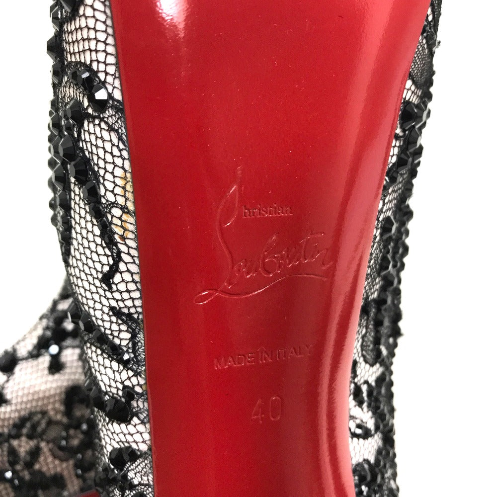 Christian Louboutin pumps Sequins, Satin black race Women 40 Used Authentic