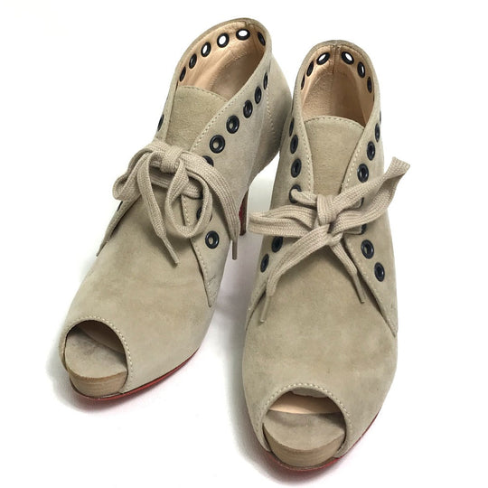 Christian Louboutin boots suede beige Open to Women 35 Used Authentic