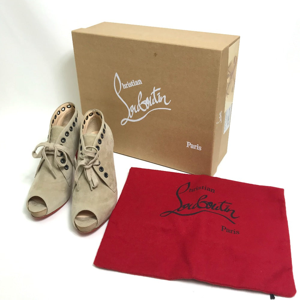Christian Louboutin boots suede beige Open to Women 35 Used Authentic