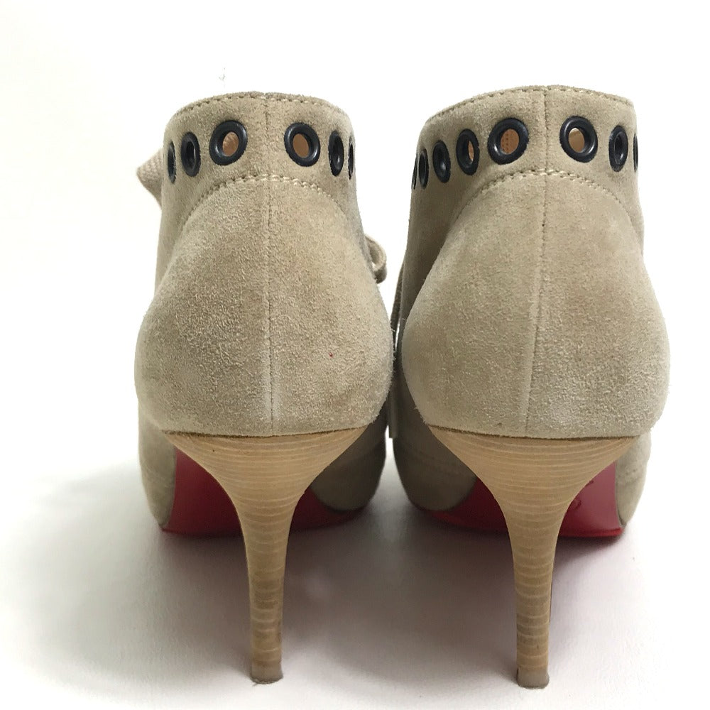 Christian Louboutin boots suede beige Open to Women 35 Used Authentic