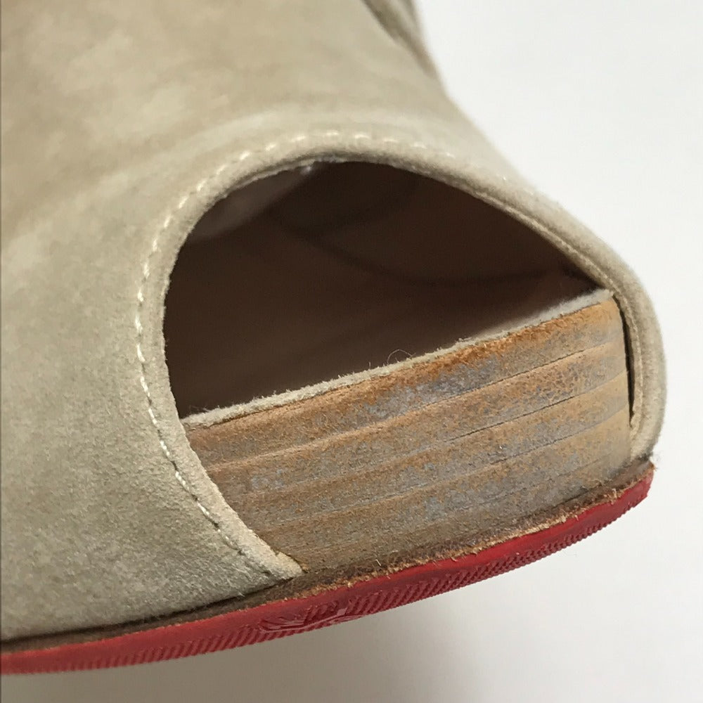 Christian Louboutin boots suede beige Open to Women 35 Used Authentic