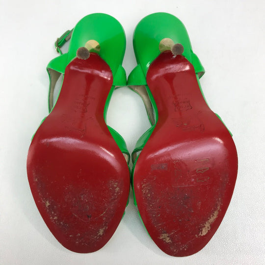 Christian Louboutin Sandals enamel green Heel Women 35 Used Authentic