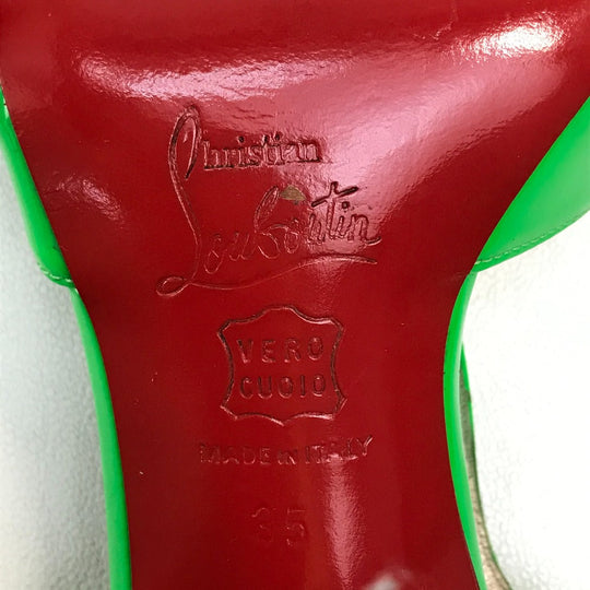 Christian Louboutin Sandals enamel green Heel Women 35 Used Authentic