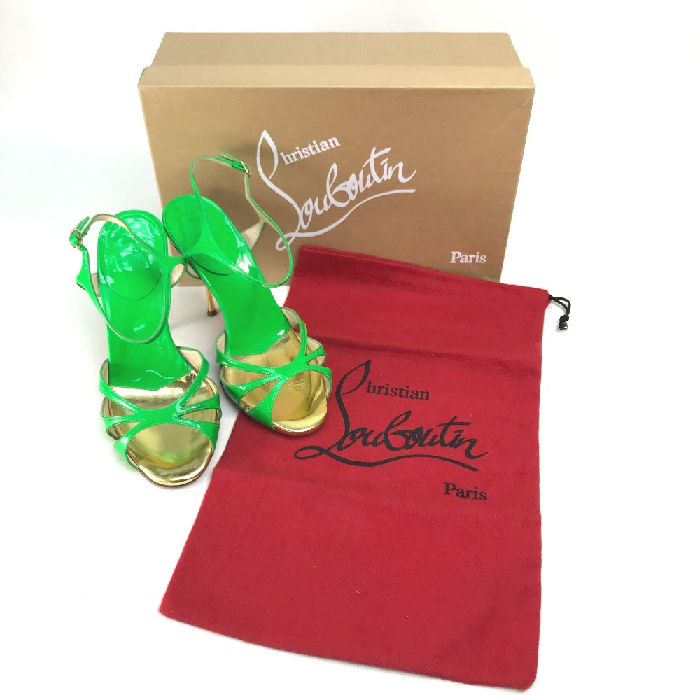 Christian Louboutin Sandals enamel green Heel Women 35 Used Authentic