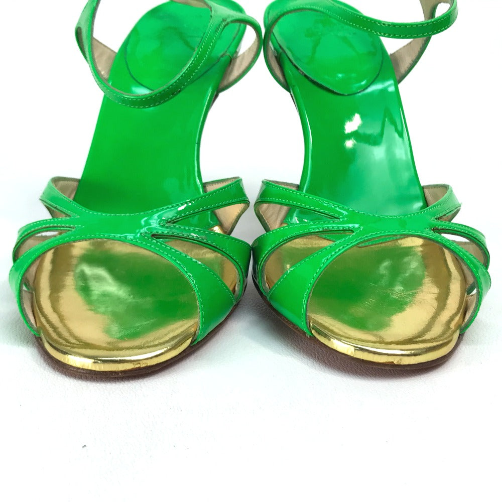 Christian Louboutin Sandals enamel green Heel Women 35 Used Authentic