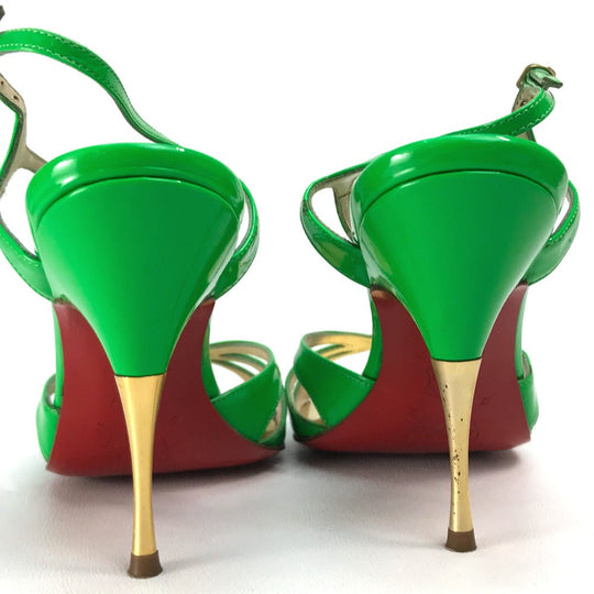 Christian Louboutin Sandals enamel green Heel Women 35 Used Authentic