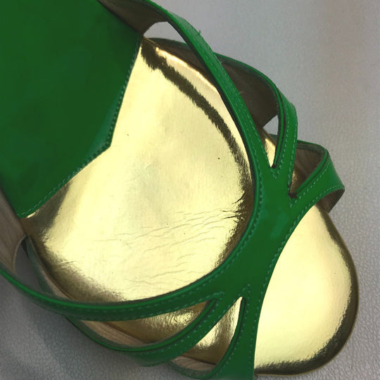 Christian Louboutin Sandals enamel green Heel Women 35 Used Authentic