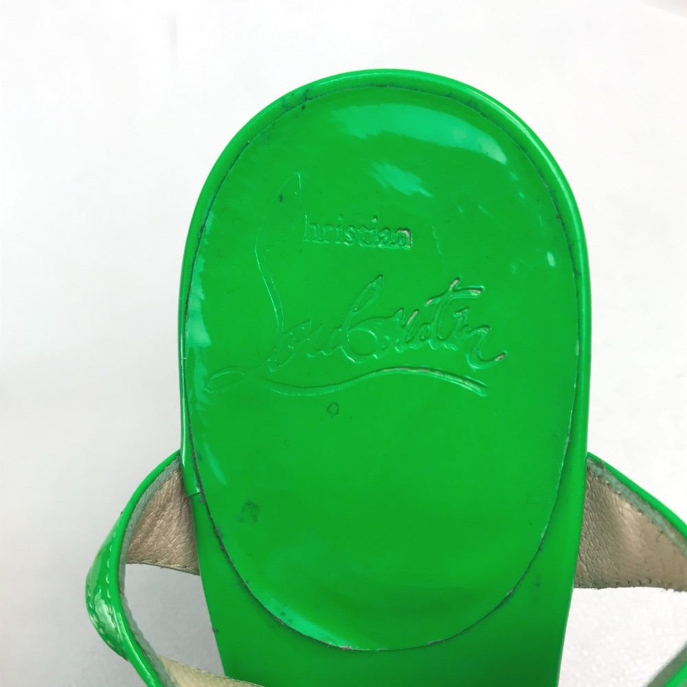 Christian Louboutin Sandals enamel green Heel Women 35 Used Authentic